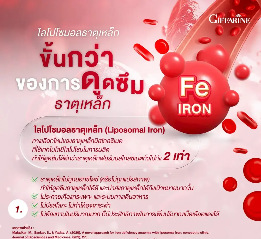 กิฟฟารีน ไลโปโซมอล ธาตุเหล็ก พลัส ซี 15