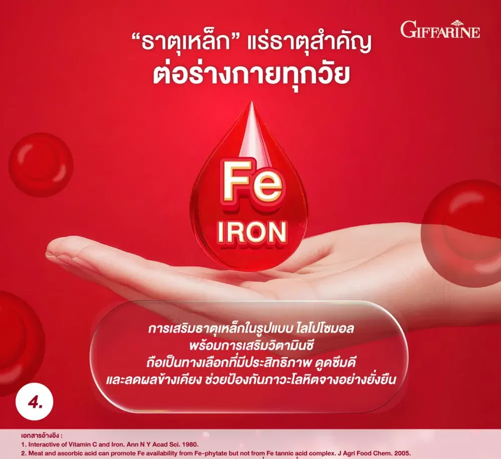 กิฟฟารีน ไลโปโซมอล ธาตุเหล็ก พลัส ซี 18