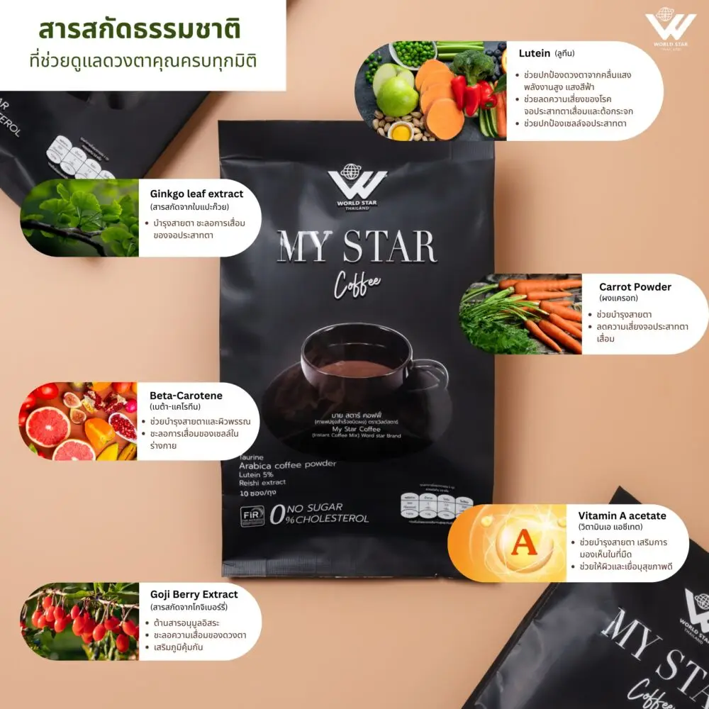 My star coffee มายสตาร์คอฟฟี่ กาแฟตาสว่าง ปวดหัวไมเกรน 00