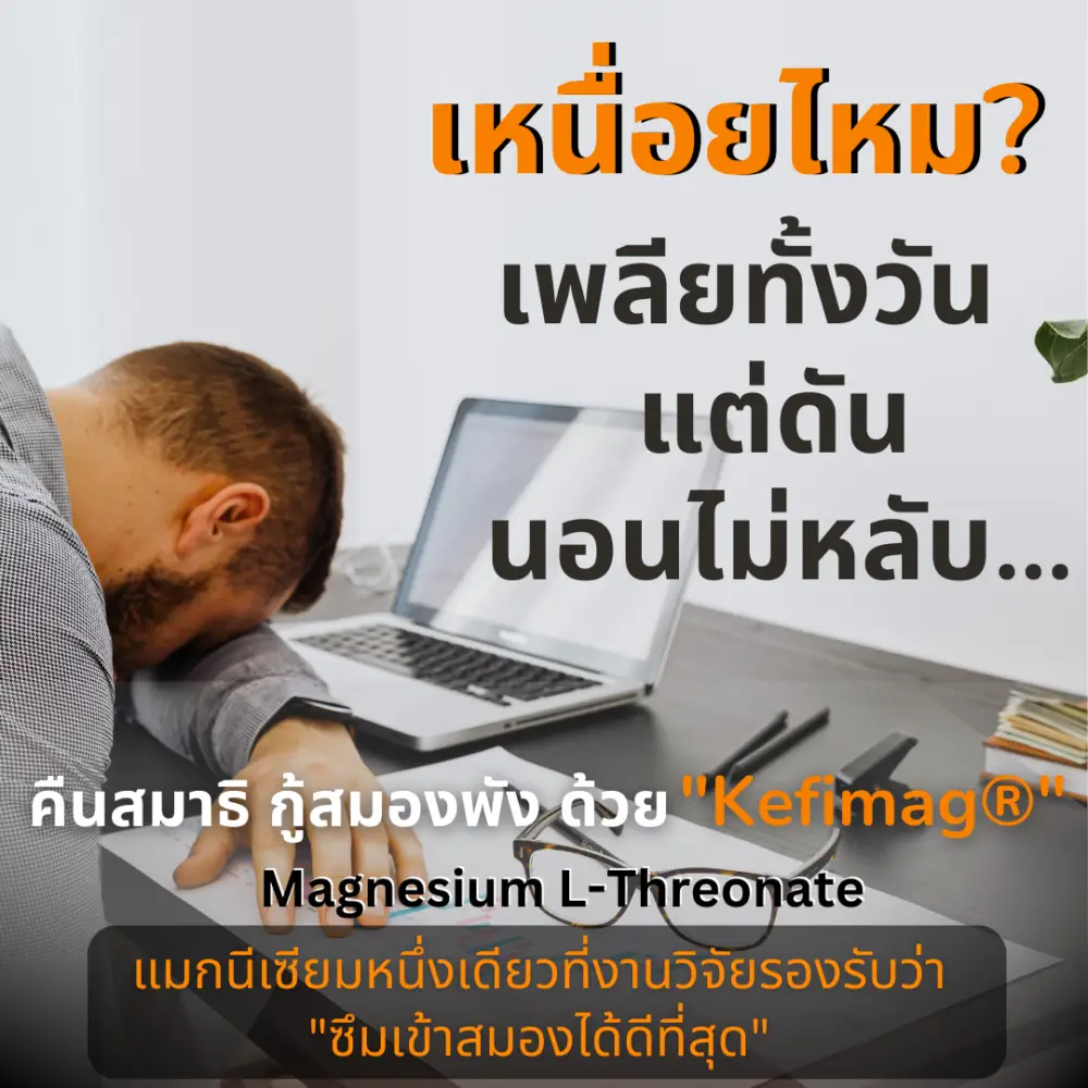 นอนไม่หลับ ปวดหัวไมเกรน สมองล้า สมองเสื่อม แมกนีเซียม kefimeg เคฟีแมก