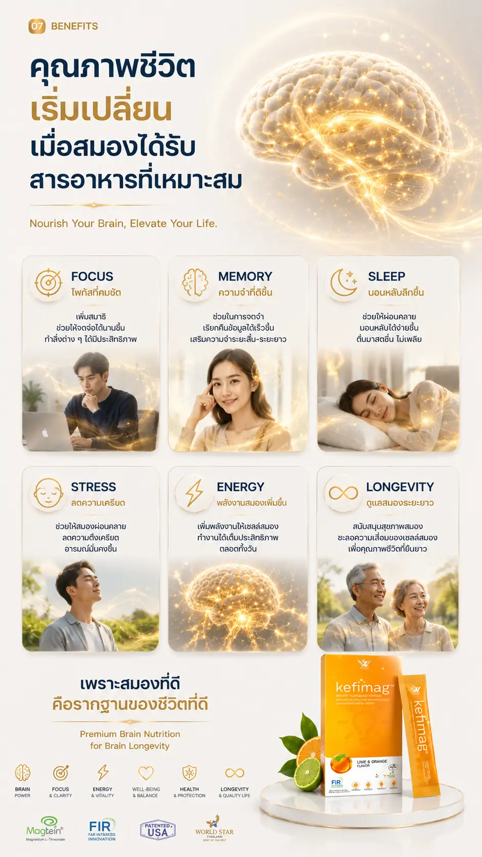 Kefimag เคฟีแมก โภชนาการ อาหารสมอง brain nutrition longevity 06
