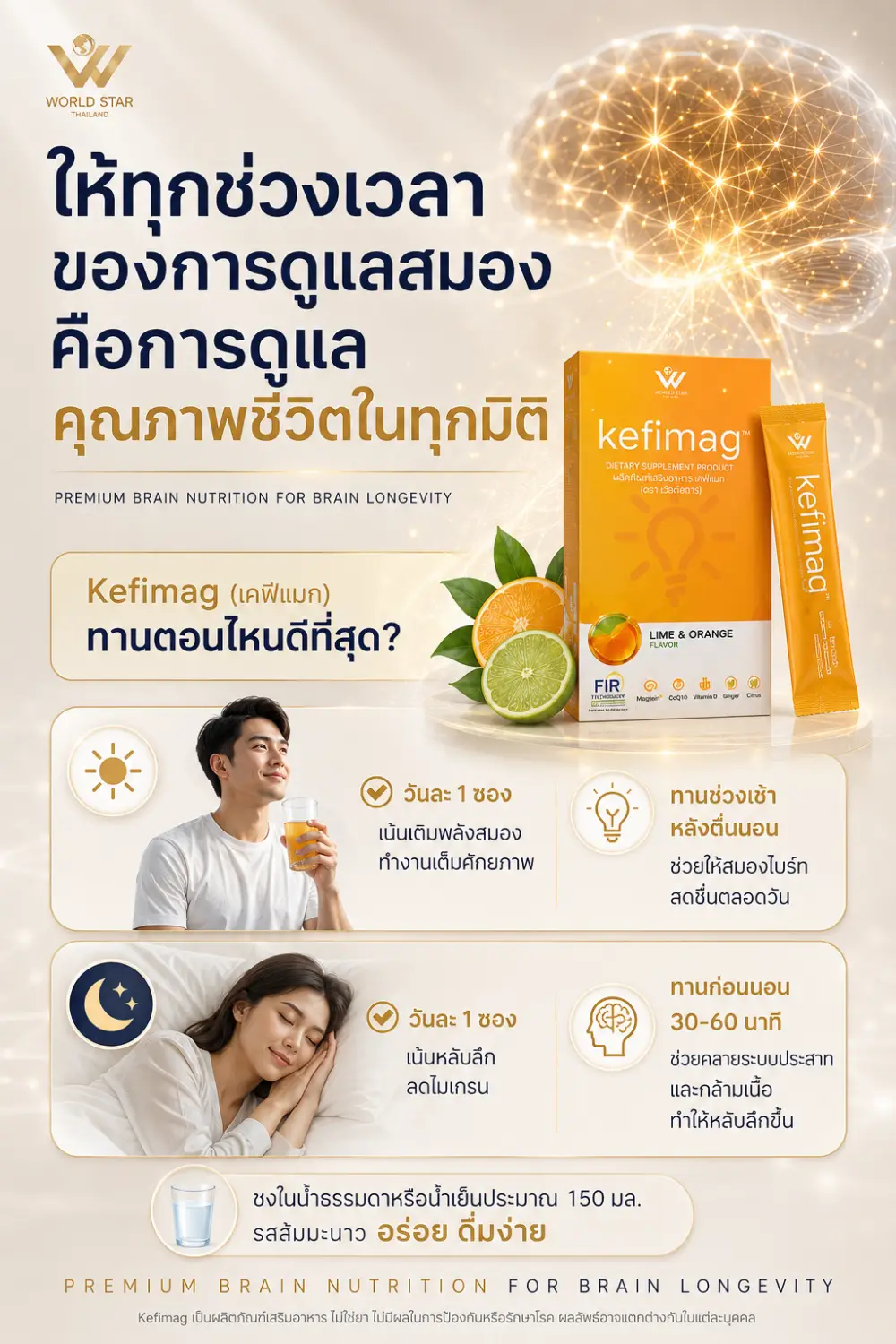 สมองล้า สมองขาดพลังงาน สมองตื้อ คิดไม่ออก เคฟีแมก kefimag 12