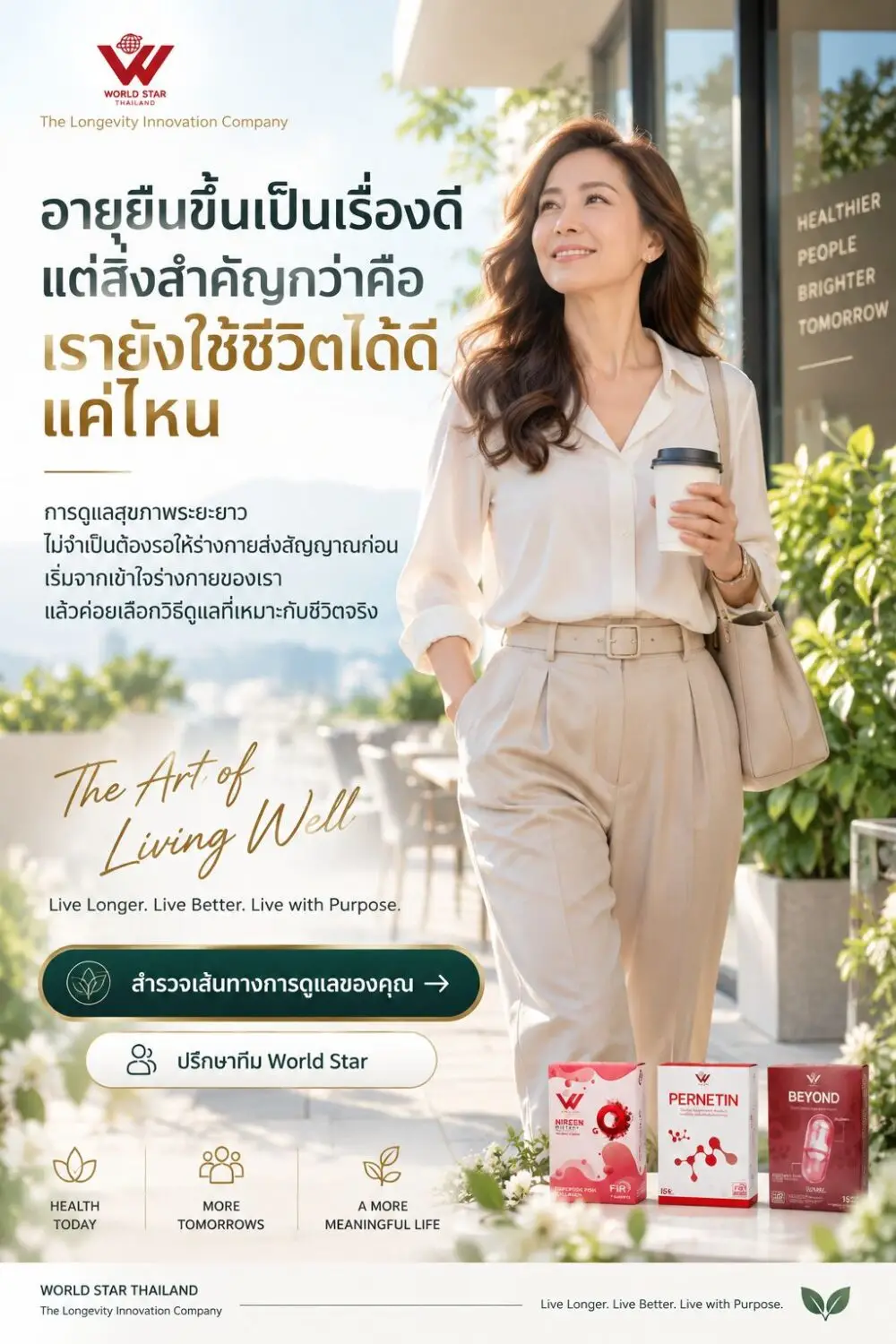 Healthspan นวัตกรรมสุขภาพ longevity lifestyle gut health recovery wellness ดูแลระบบลำไส้ nireen pernetin beyond world star thailand 01